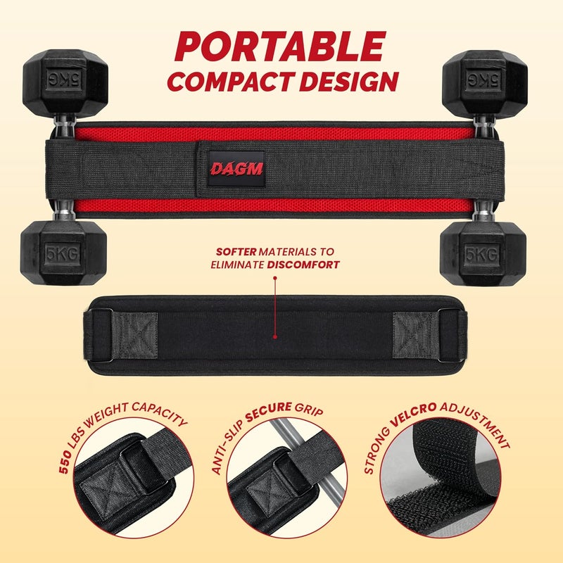 DAGM Hip Thrust Belt for Dumbbells heavy, Secure Glute Trainer with Non-Slip Extra Padding That Protects Your Hips - Ideal for Gym & Home Workouts - Use with Heavy Duty Kettlebells, Dumbbells, & Plates Hold up to 500 lbs - Image 2